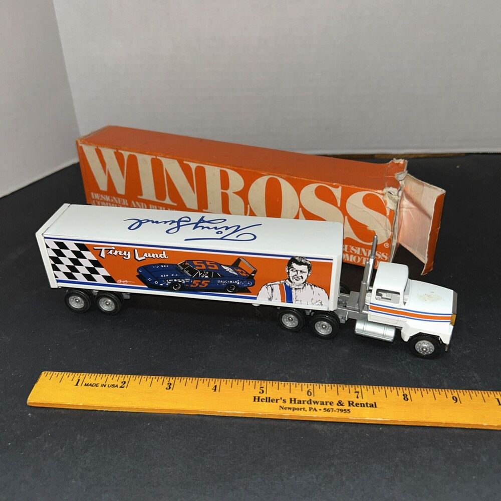TINY LUND RACING #55 CARRIER TRACTOR TRAILER DIECAST 1:64 SCALE AUTOGRAPHED